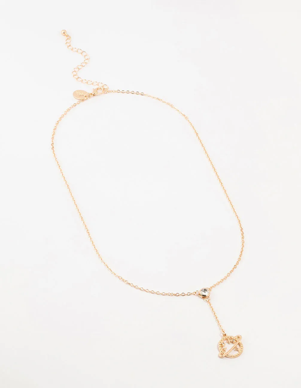 Gold Diamante Planet Y-Necklace