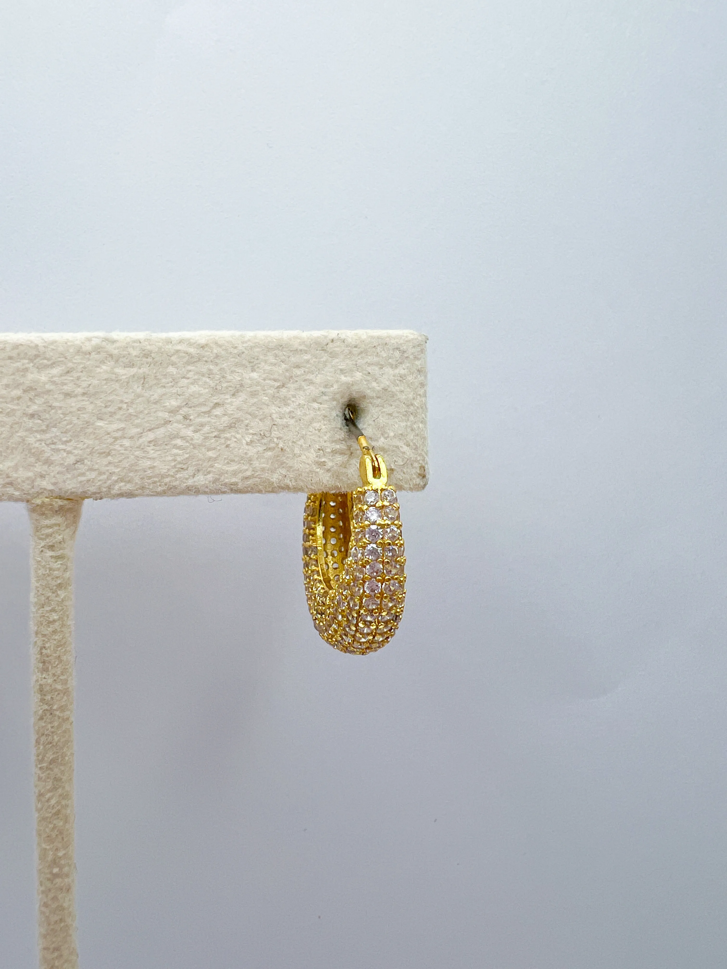 Gold Dipped CZ Latch Hoop
