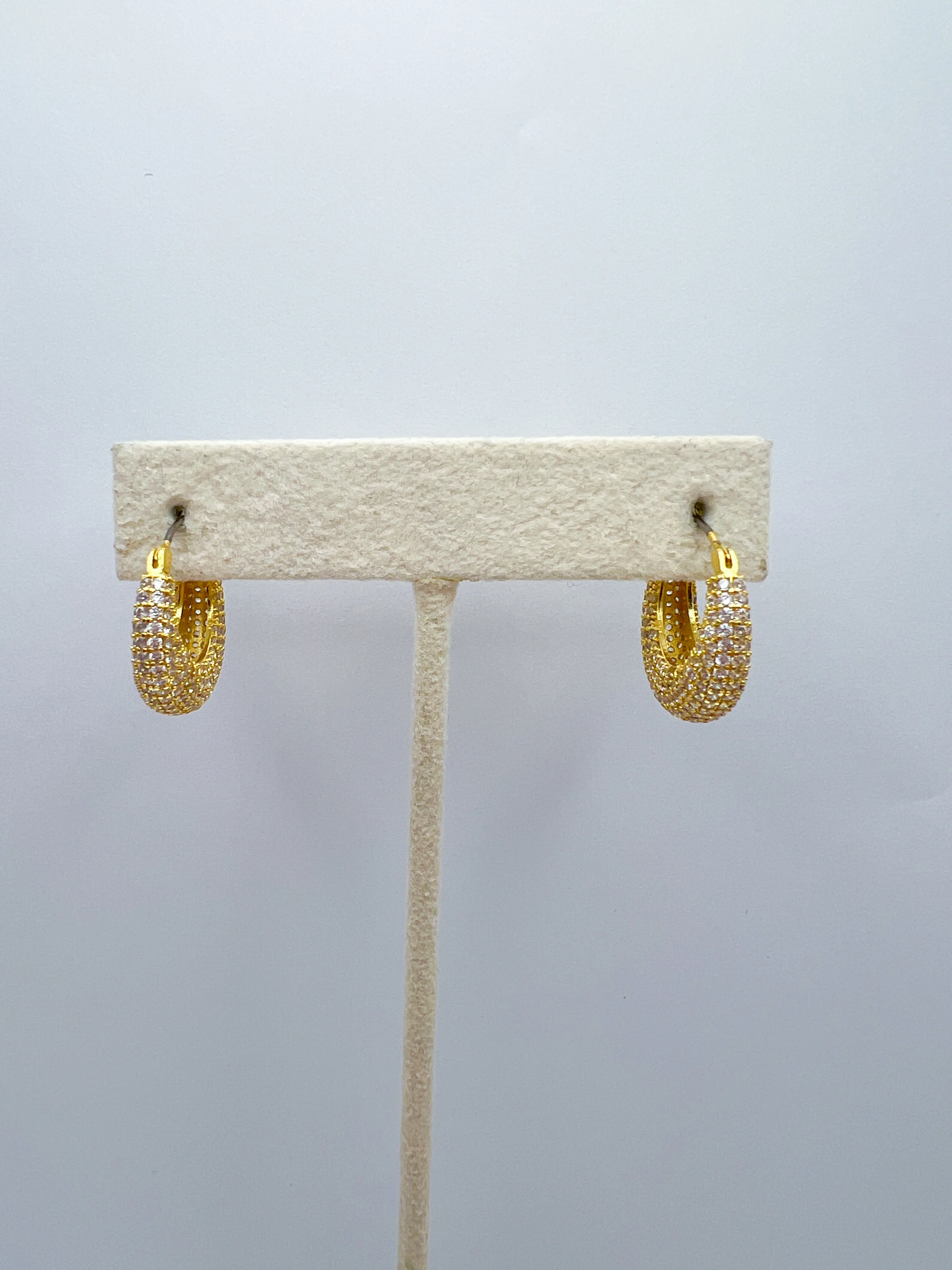 Gold Dipped CZ Latch Hoop