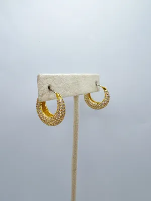 Gold Dipped CZ Latch Hoop