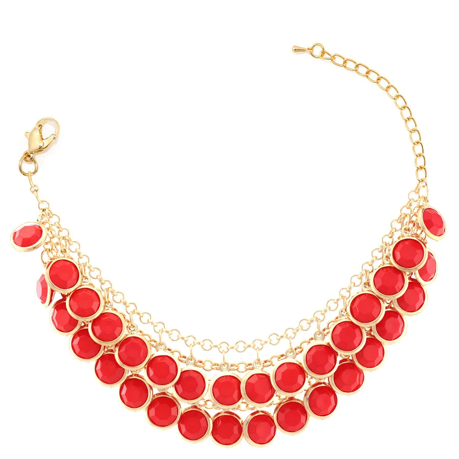 GOLD RED BRACELETS #SWAA-110112209 GLD RED (SB16)