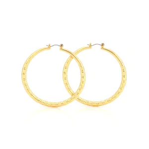 GOLD-TONE STEEL POST HOOP EARRINGS  #FW1403800