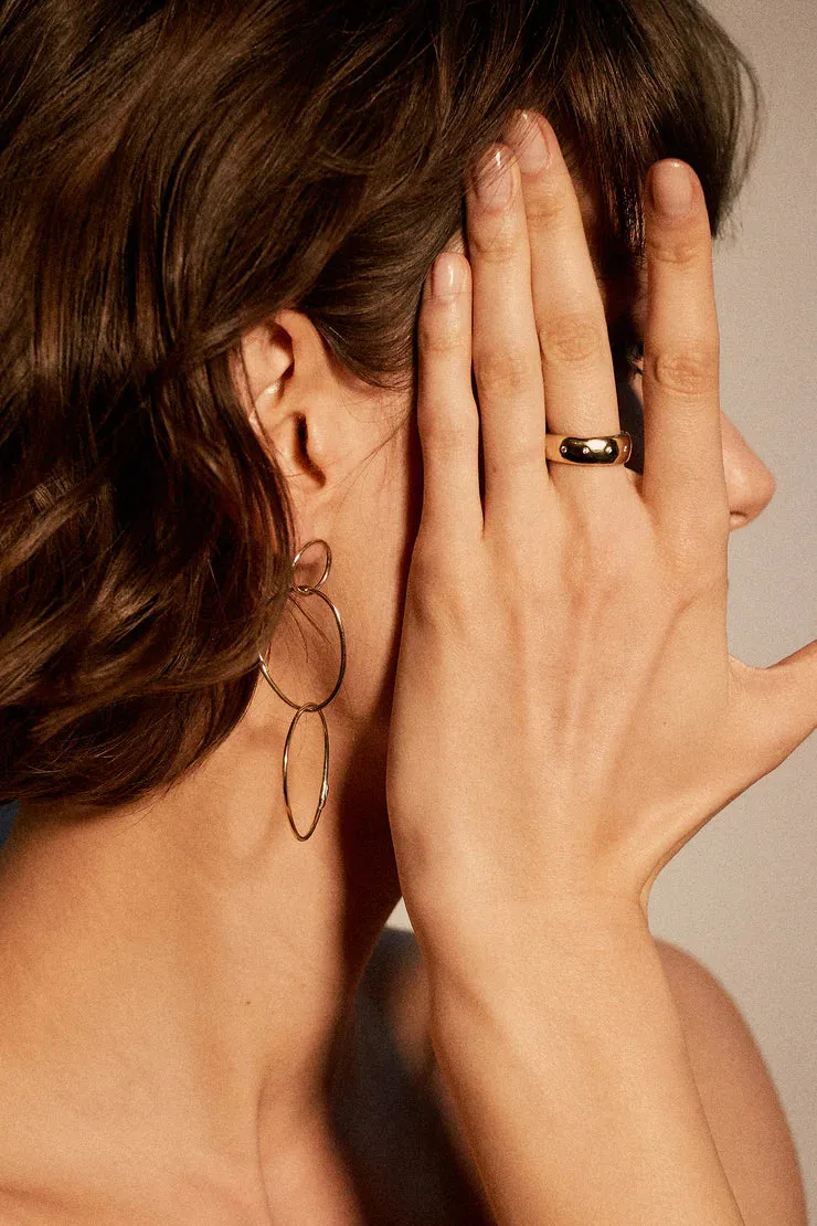 Gold Triple Drop Earrings
