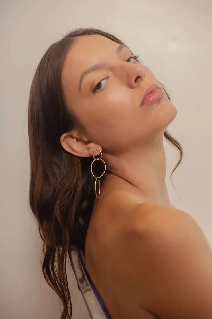 Gold Triple Drop Earrings