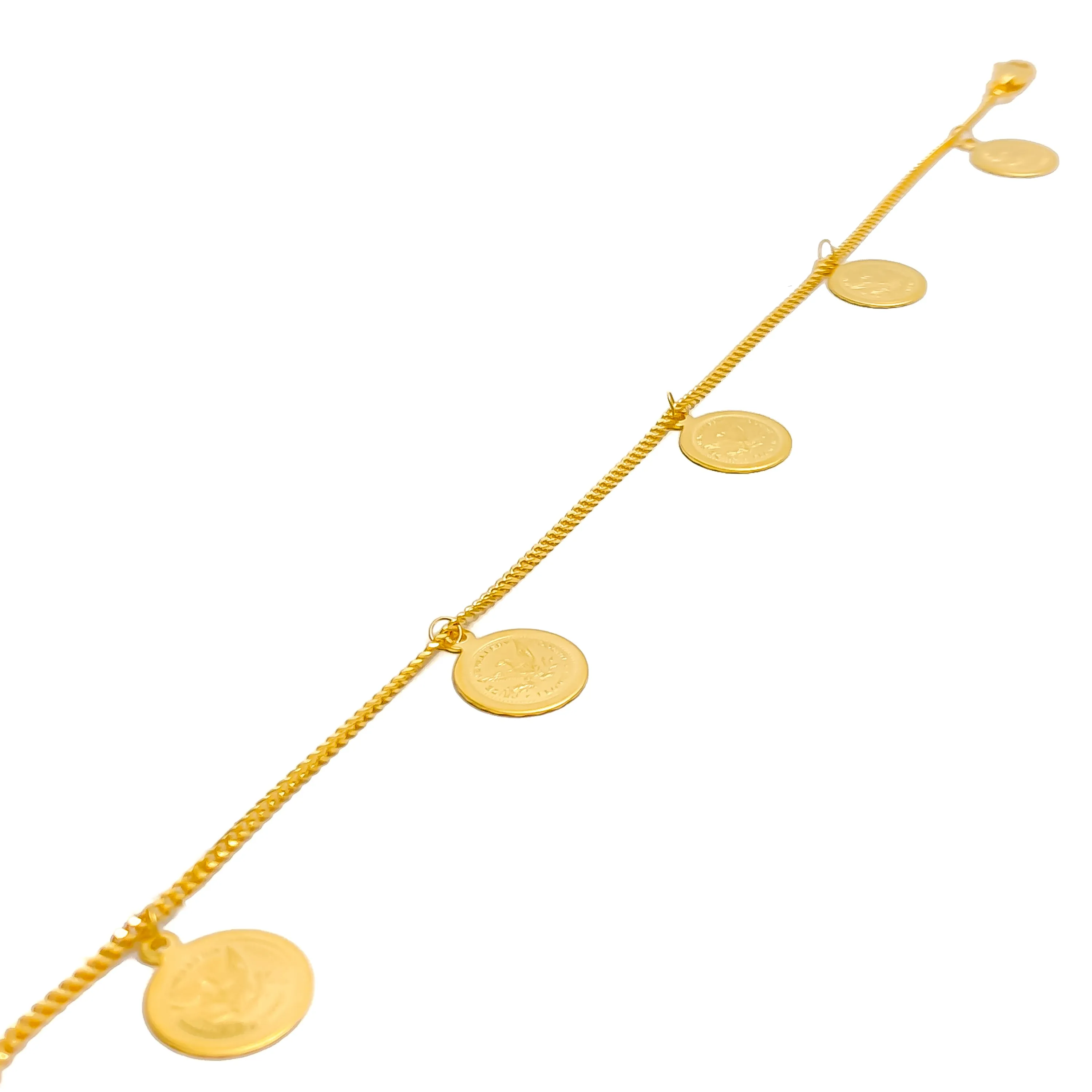 Graceful Sparkling 22k Gold Charm Bracelet