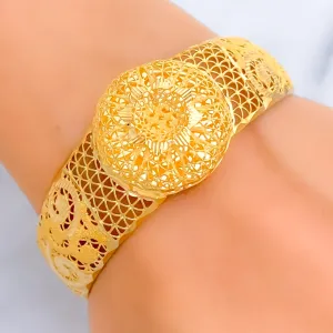 Grandiose Precious 21K Gold Mesh Bangle Bracelet