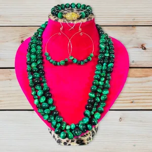 Green Cat’s Eye 3-Piece Set.  #21037
