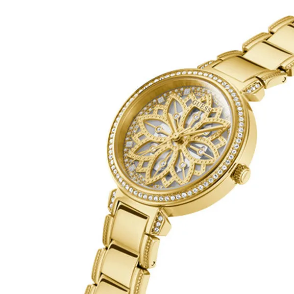 Guess Lily Gold Stainless Steel Gold Dial Quartz Watch for Ladies - GW0528L2
