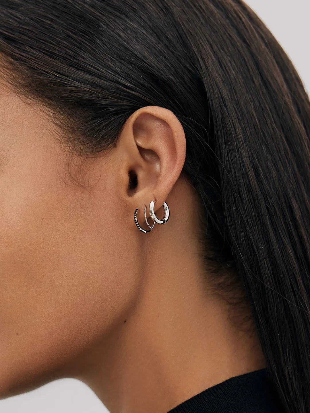 Half Pave Double Hoops