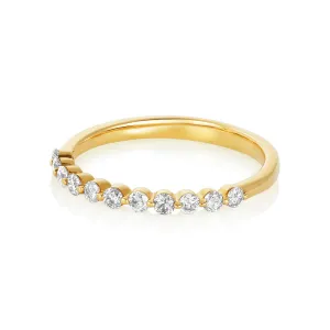 Half Row Diamond Ring in 14k