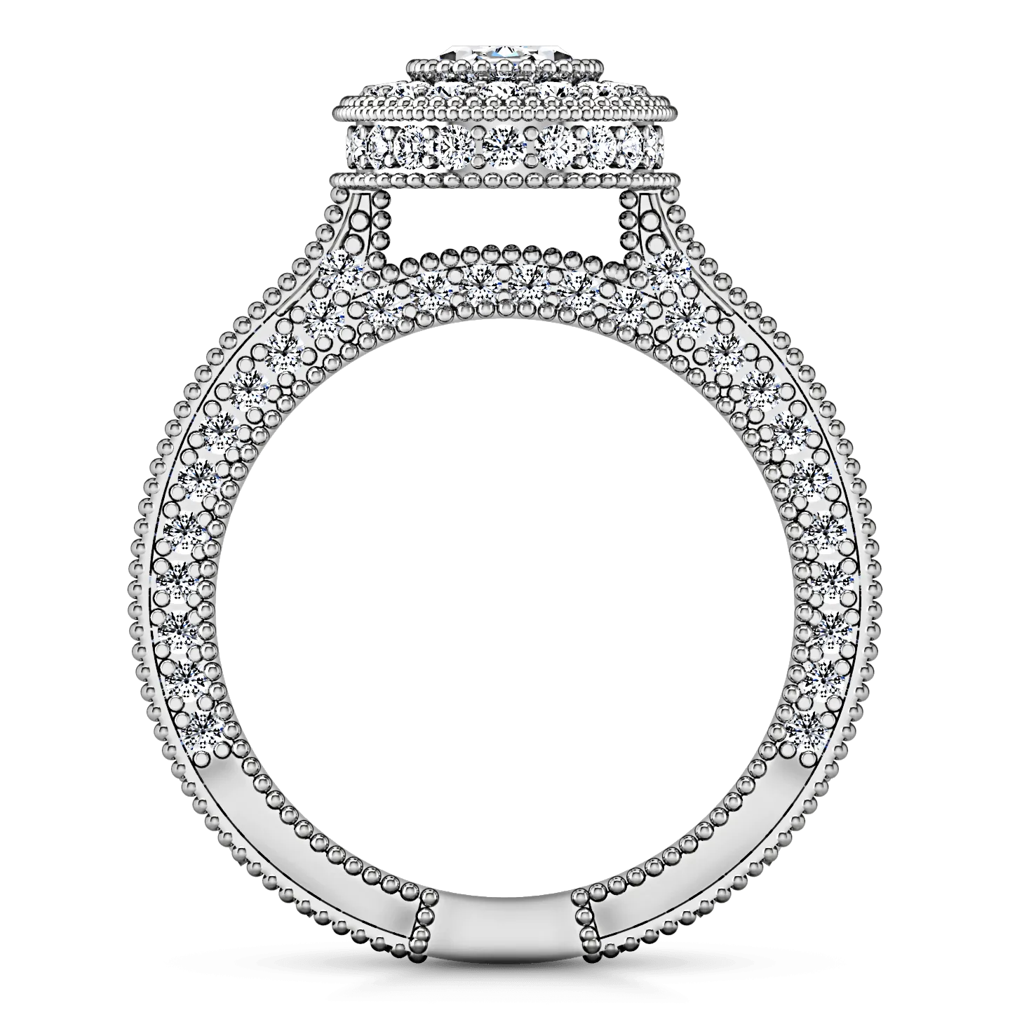 Halo Oval Diamond Engagement Ring Hannah 14K White Gold