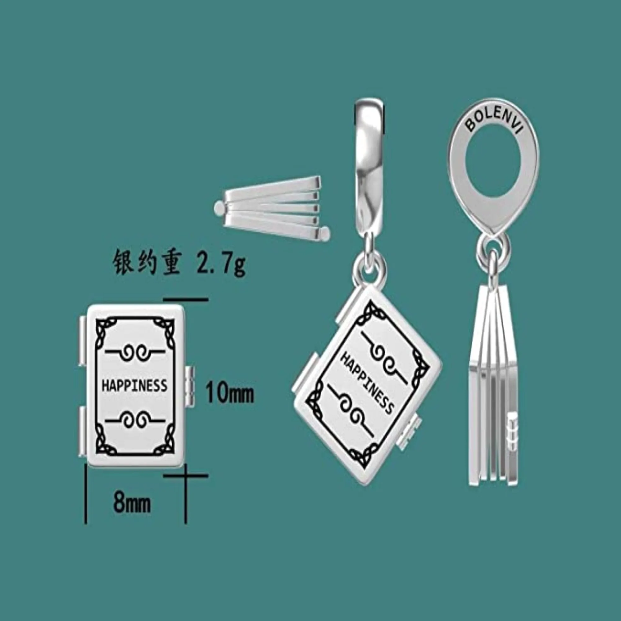 Happiness Book Dangle Pendant