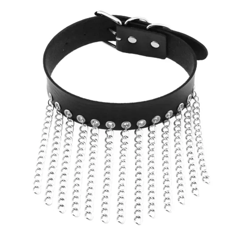 Harajuku Cosplay Rivet Punk Rock Gothi Women Collar Sexy PU Leather Heart Cross Spike Hip Hop Bondage Choker Jewelry