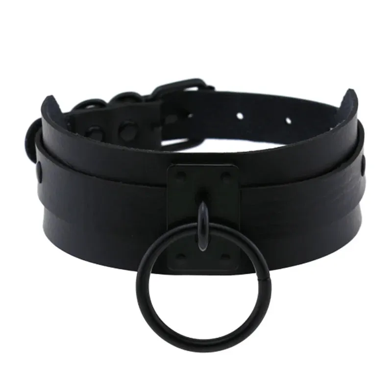 Harajuku Cosplay Rivet Punk Rock Gothi Women Collar Sexy PU Leather Heart Cross Spike Hip Hop Bondage Choker Jewelry