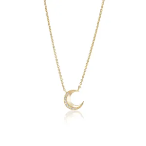 Harwell Godfrey 18k Diamond Tiny Moon Pendant Necklace -16"/18"