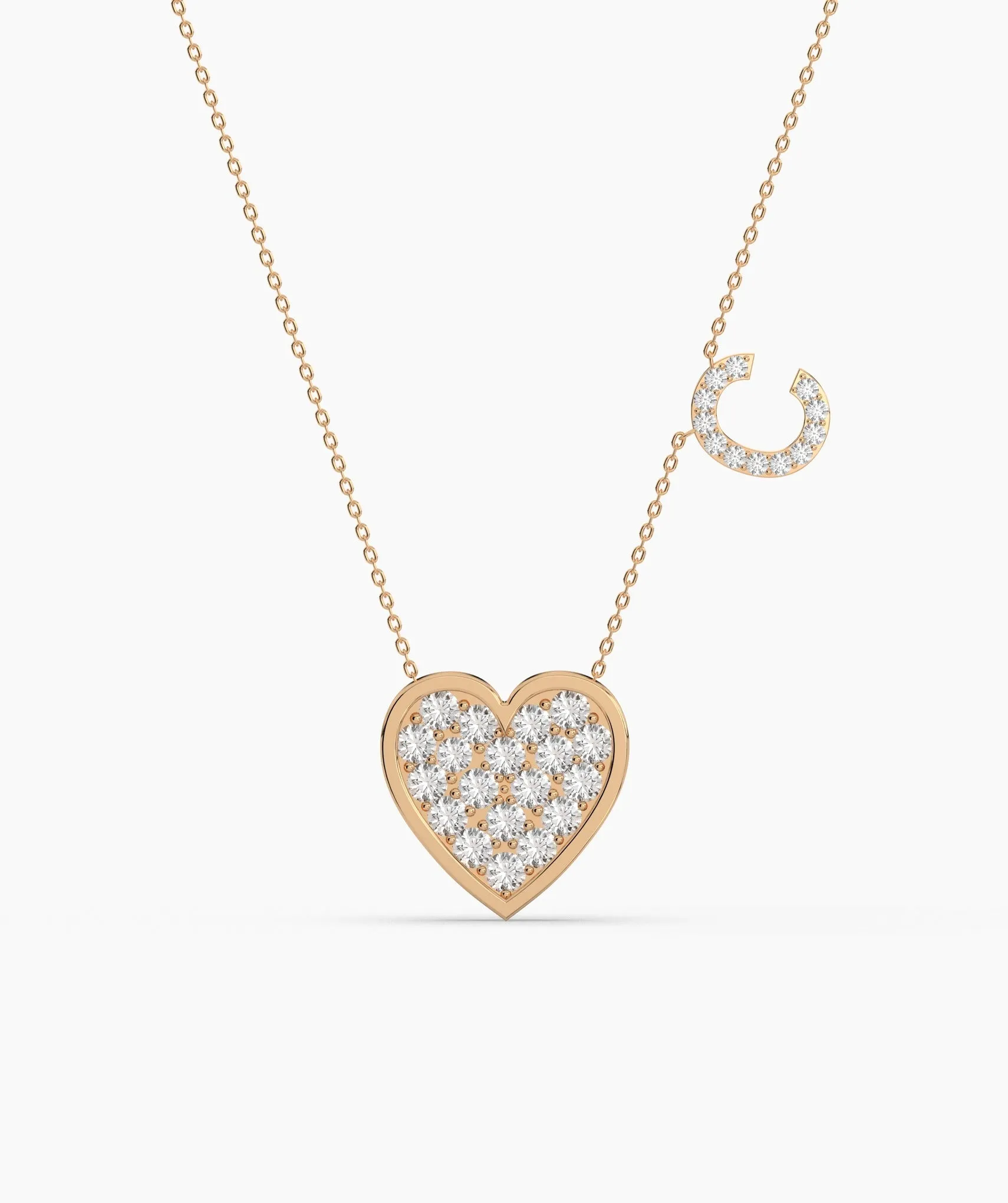 Heart and Crescent Diamond Necklace