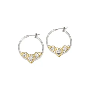 Heart Collection - Clear Cubic Zirconia Small Hoop Earrings