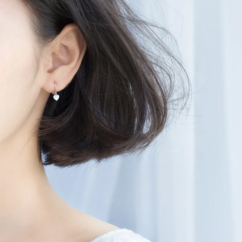 Hearts Drop Huggies Earrings-SH025