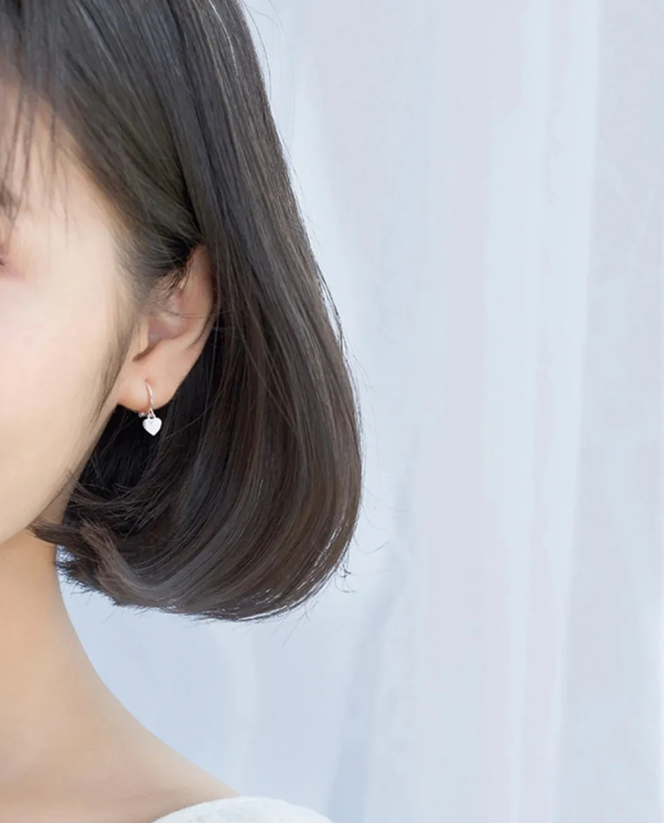 Hearts Drop Huggies Earrings-SH025