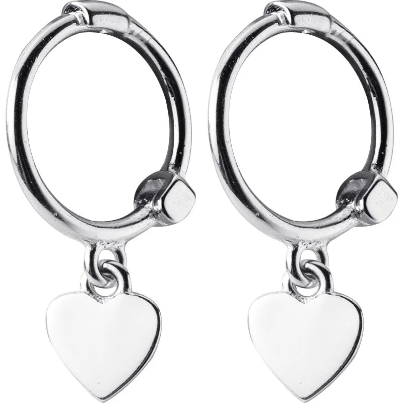 Hearts Drop Huggies Earrings-SH025