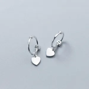 Hearts Drop Huggies Earrings-SH025