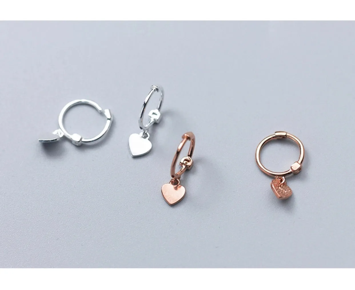 Hearts Drop Huggies Earrings-SH025