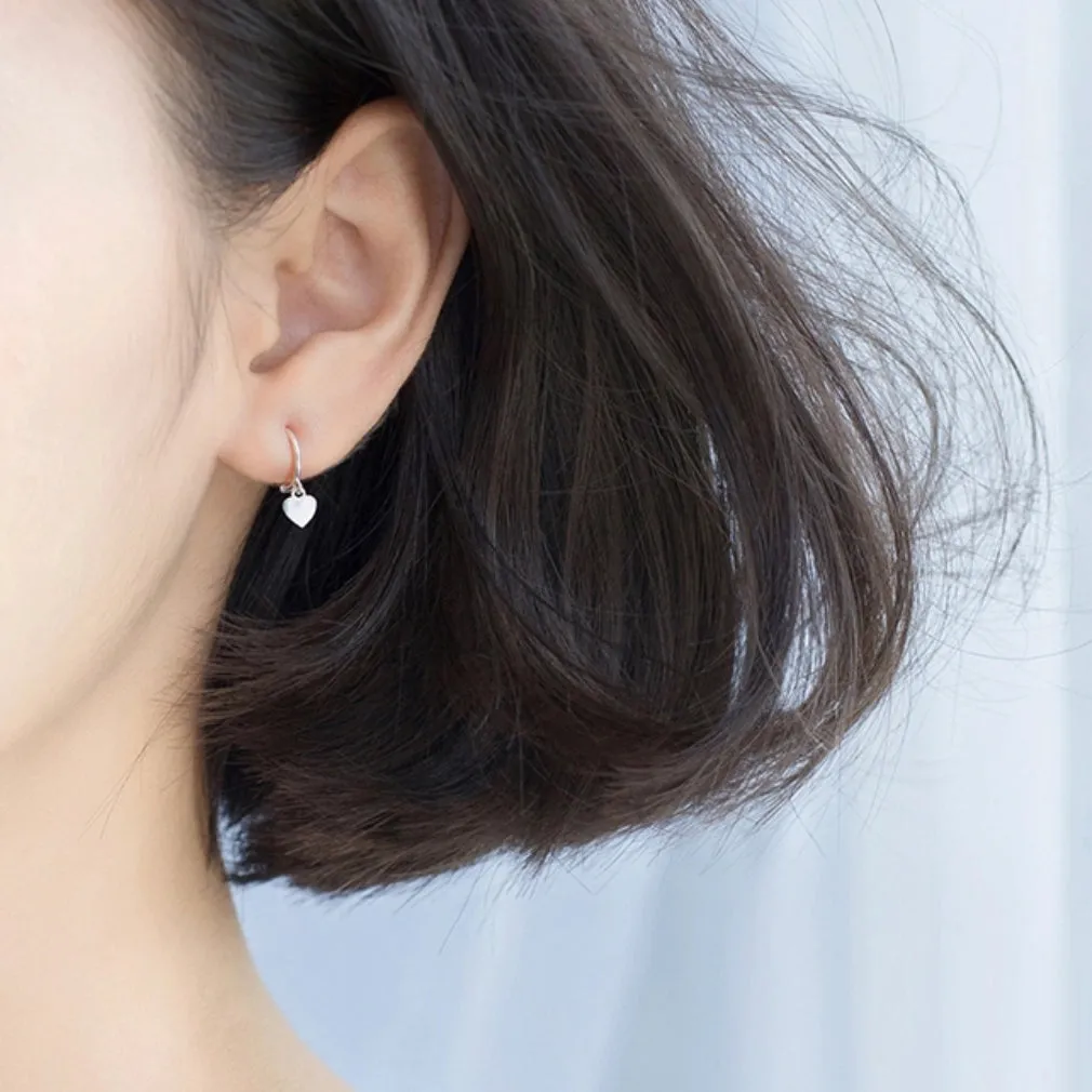 Hearts Drop Huggies Earrings-SH025