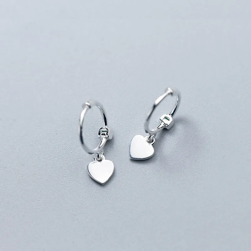Hearts Drop Huggies Earrings-SH025