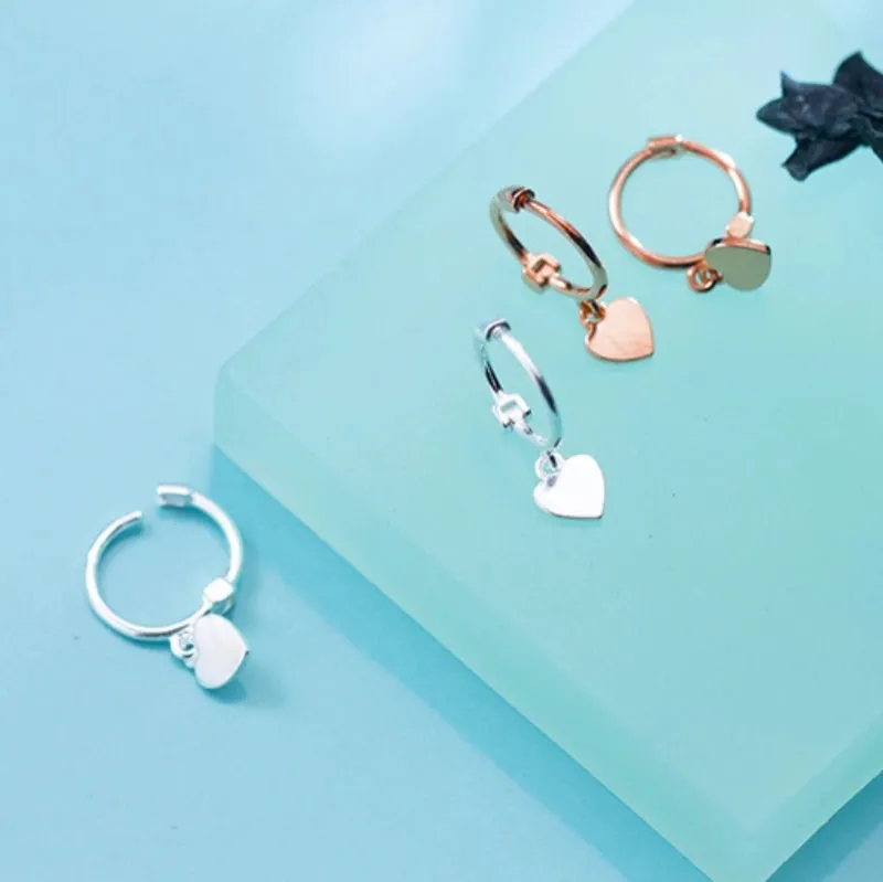 Hearts Drop Huggies Earrings-SH025