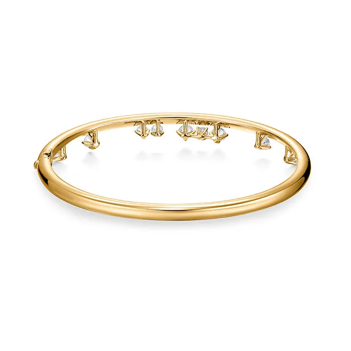 Hearts On Fire Barre 18K Yellow Gold Floating Diamond Bangle Bracelet