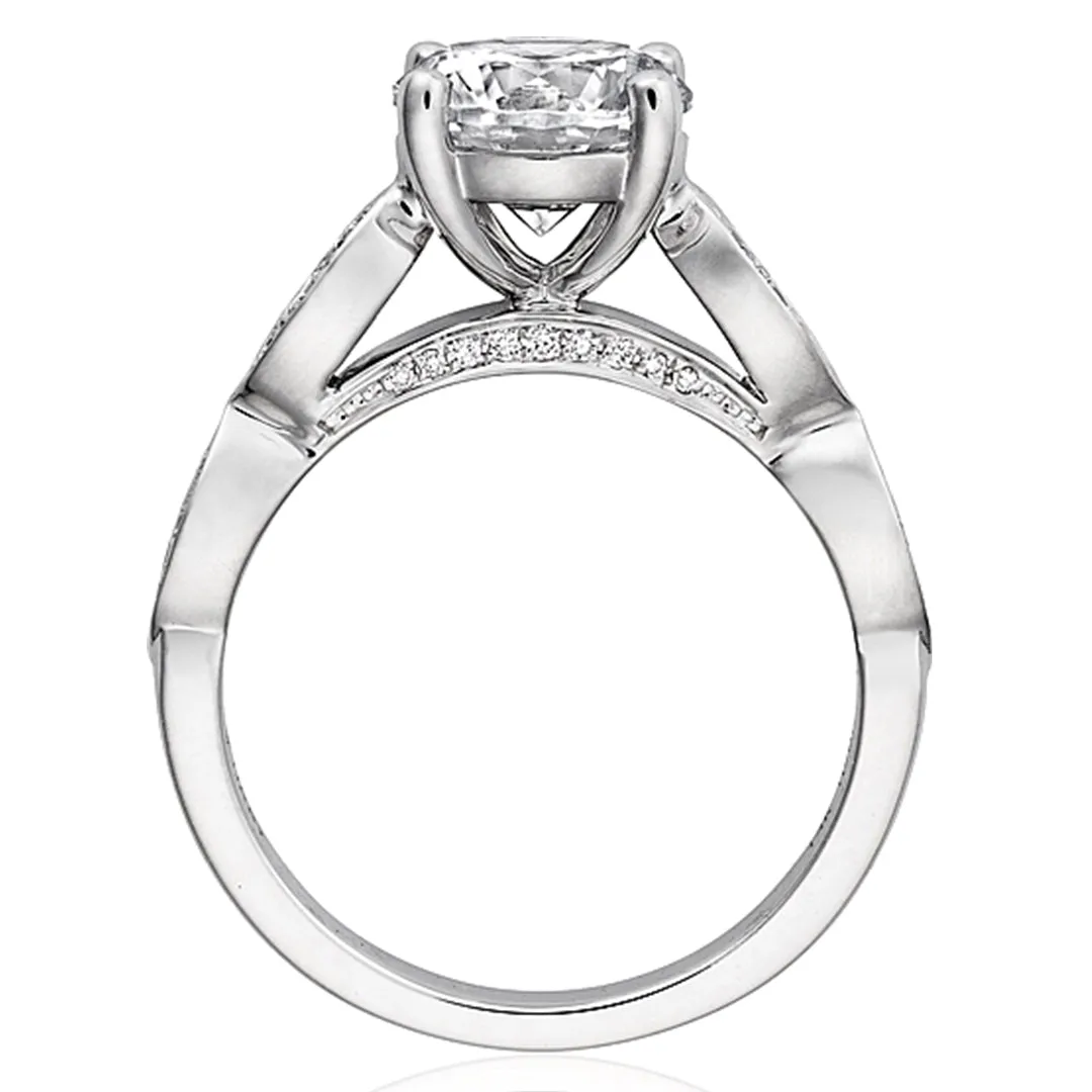 Henri Daussi Pave Diamond Engagement Ring