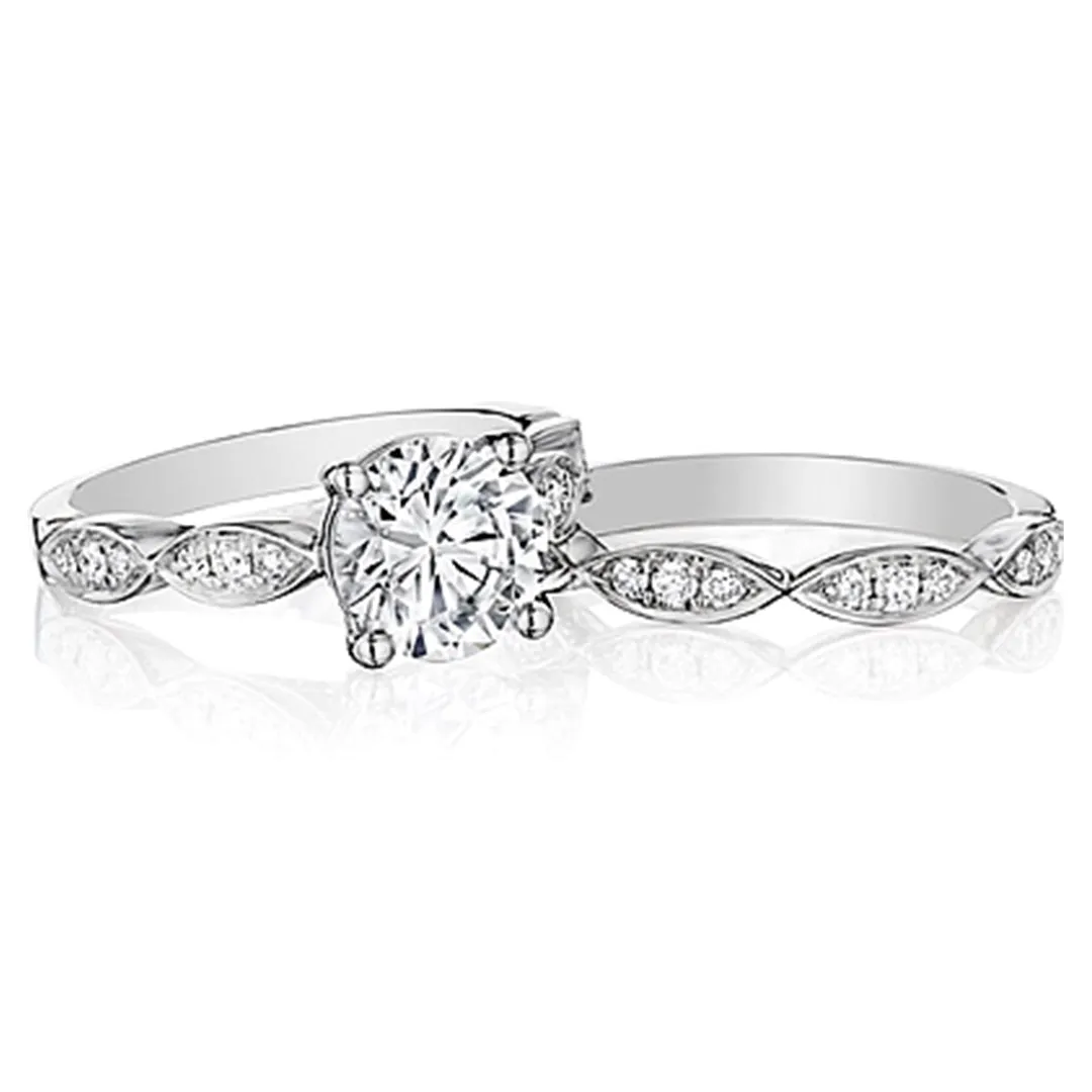 Henri Daussi Pave Diamond Engagement Ring