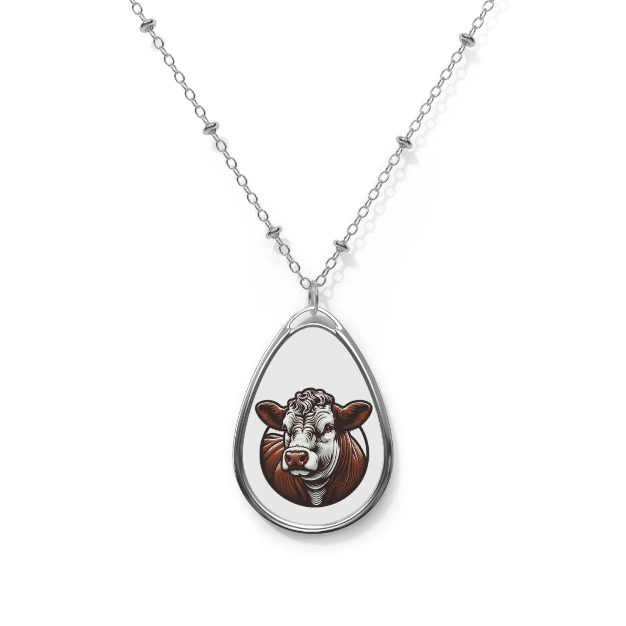 Hereford Pendant, Hereford Necklace, Eat Beef, Beef, Hereford, Western, Beef, Oval Necklace