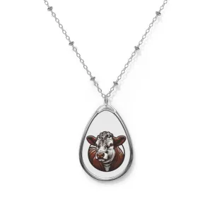 Hereford Pendant, Hereford Necklace, Eat Beef, Beef, Hereford, Western, Beef, Oval Necklace