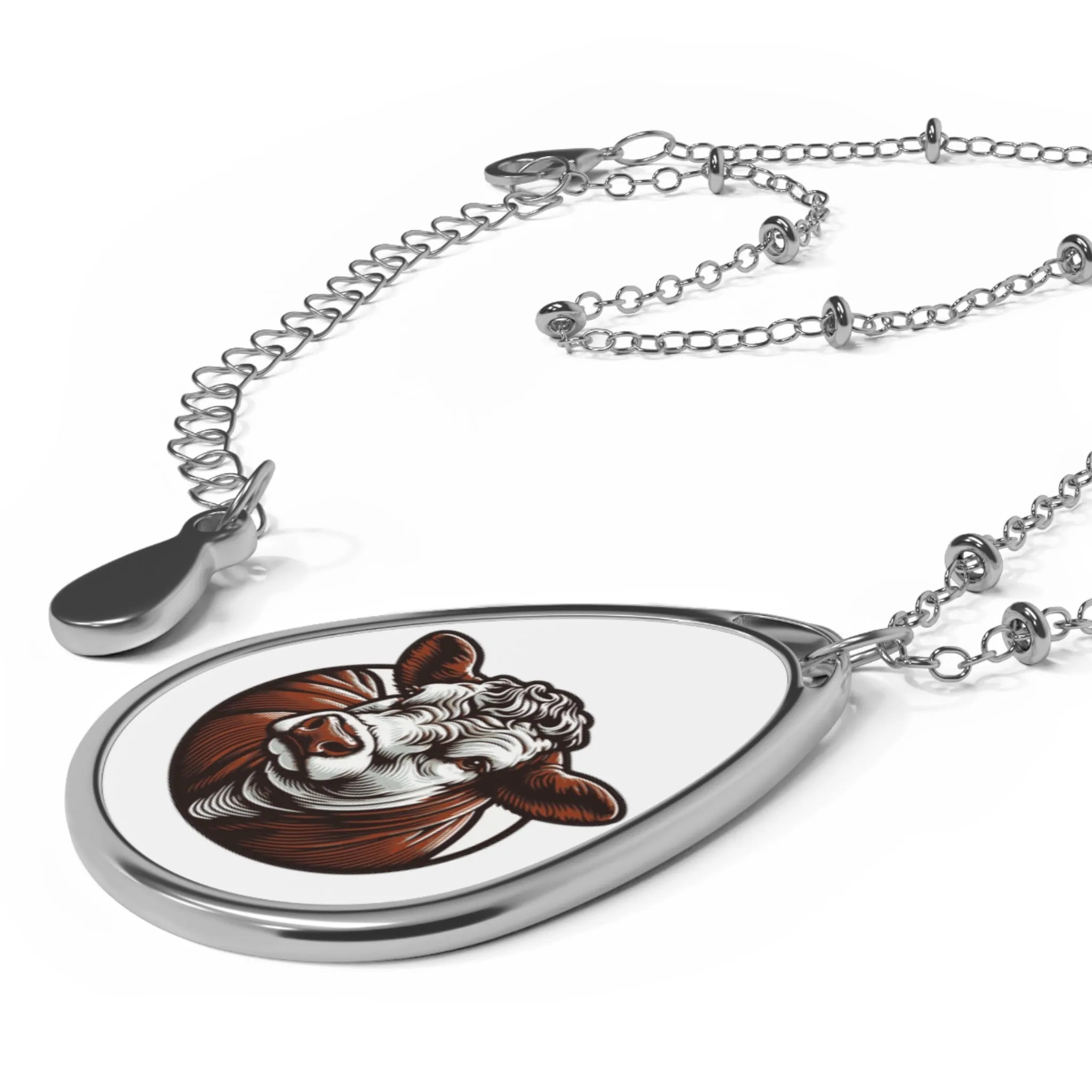 Hereford Pendant, Hereford Necklace, Eat Beef, Beef, Hereford, Western, Beef, Oval Necklace