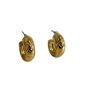 Hibiscus Hoop Earrings | Gold