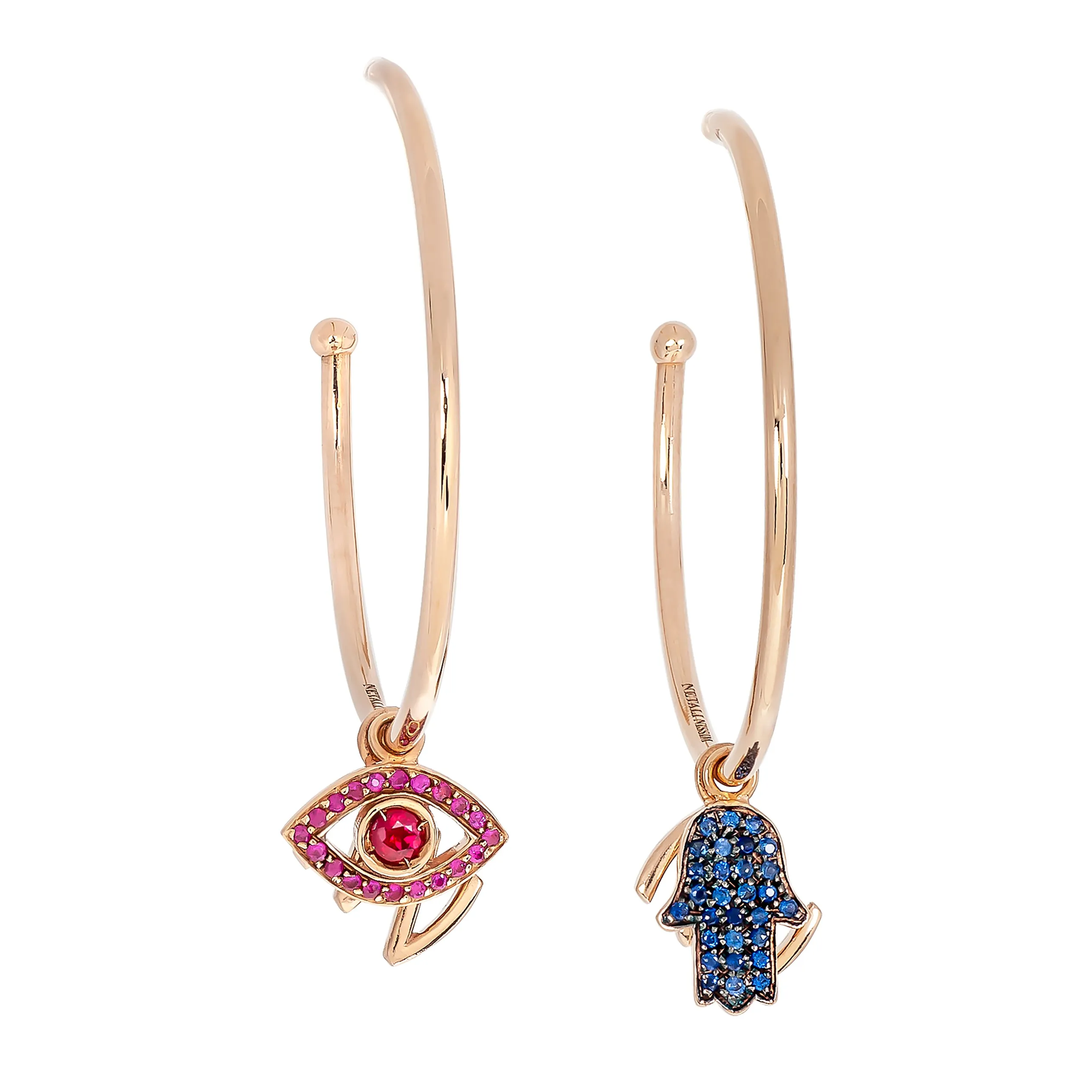 Hoop Earrings with single charms