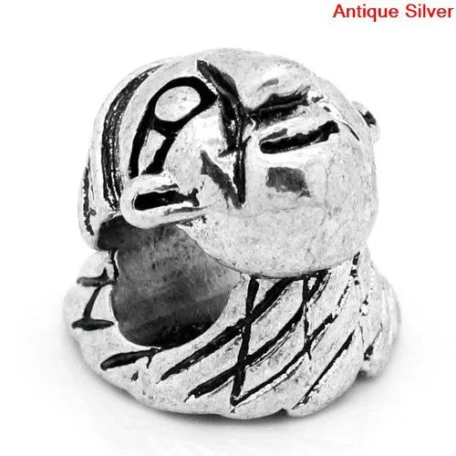 Indian Head Charm European Bead Compatible for Most European Snake Chain Bracelet