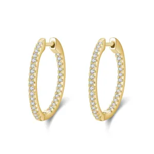 Inlaid Full Diamond Hoop Earrings Buckles | 35mm