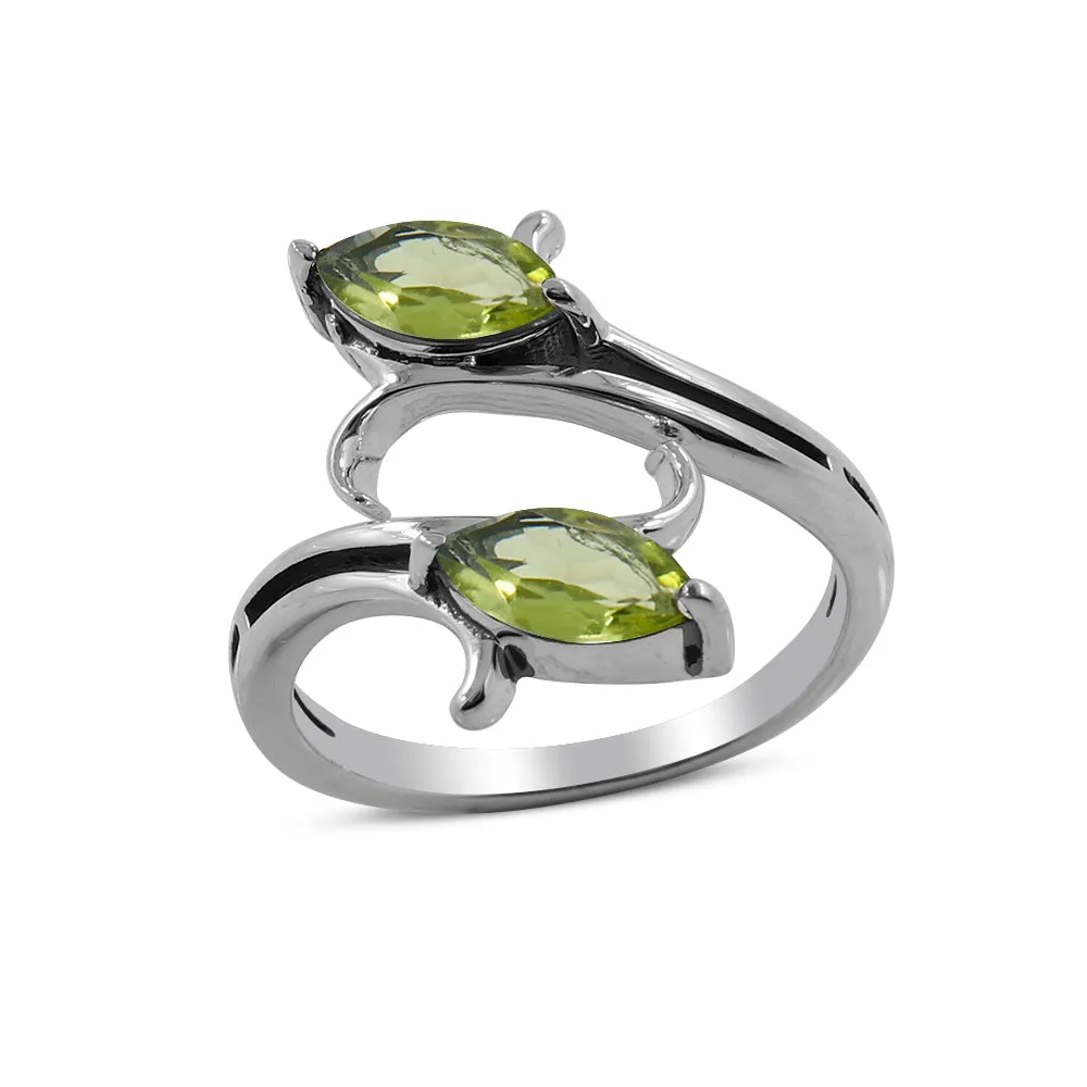Iolite Cut Gemstone Silver Rings