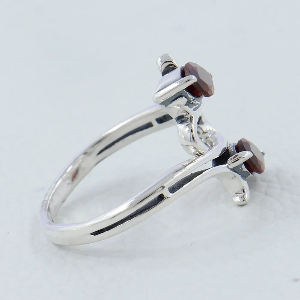 Iolite Cut Gemstone Silver Rings