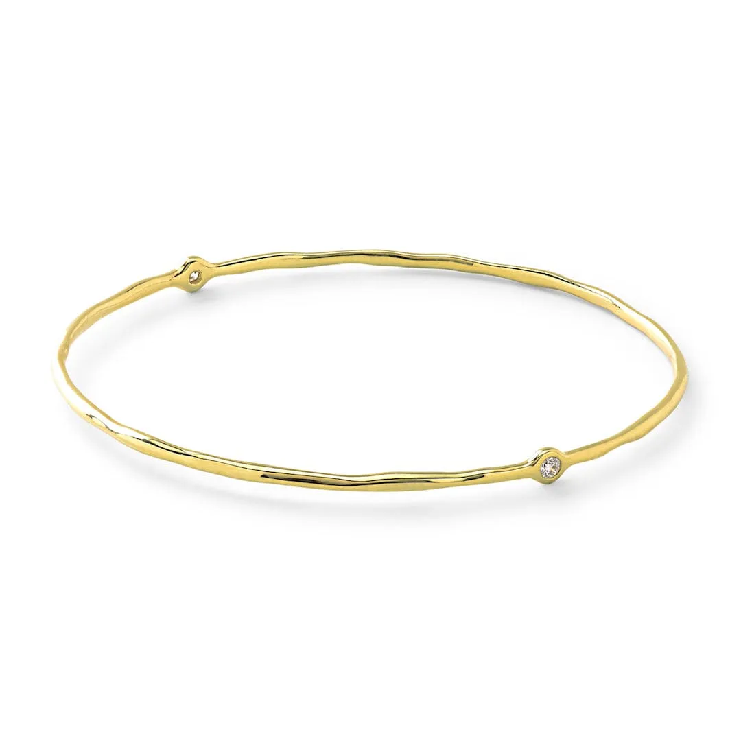 Ippolita Yellow Gold and Diamond Superstar 2 Dia Bangle