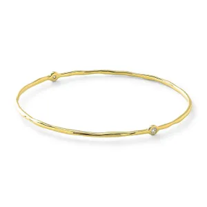 Ippolita Yellow Gold and Diamond Superstar 2 Dia Bangle