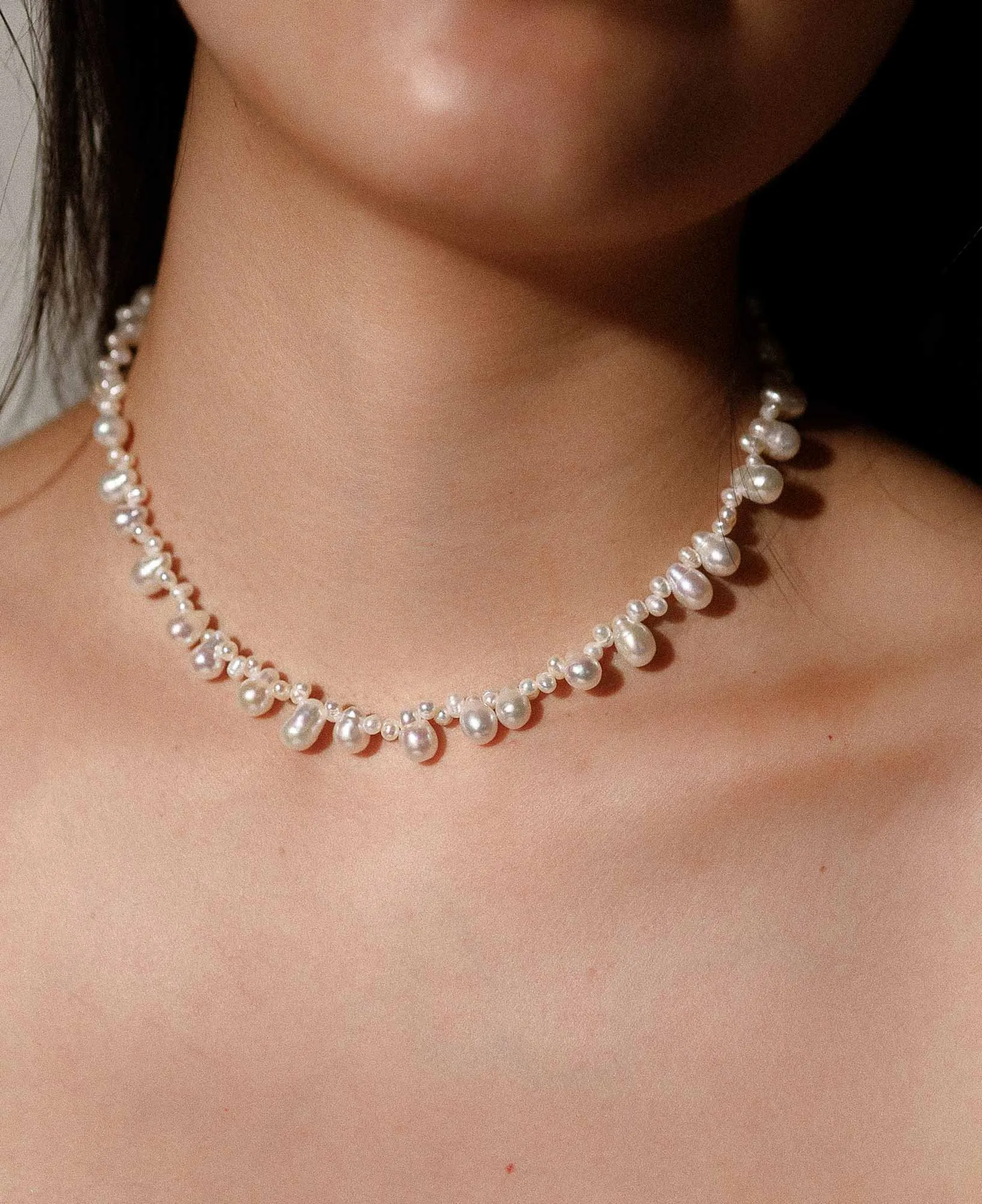 Isla Teardrop Baroque Pearl Choker Necklace