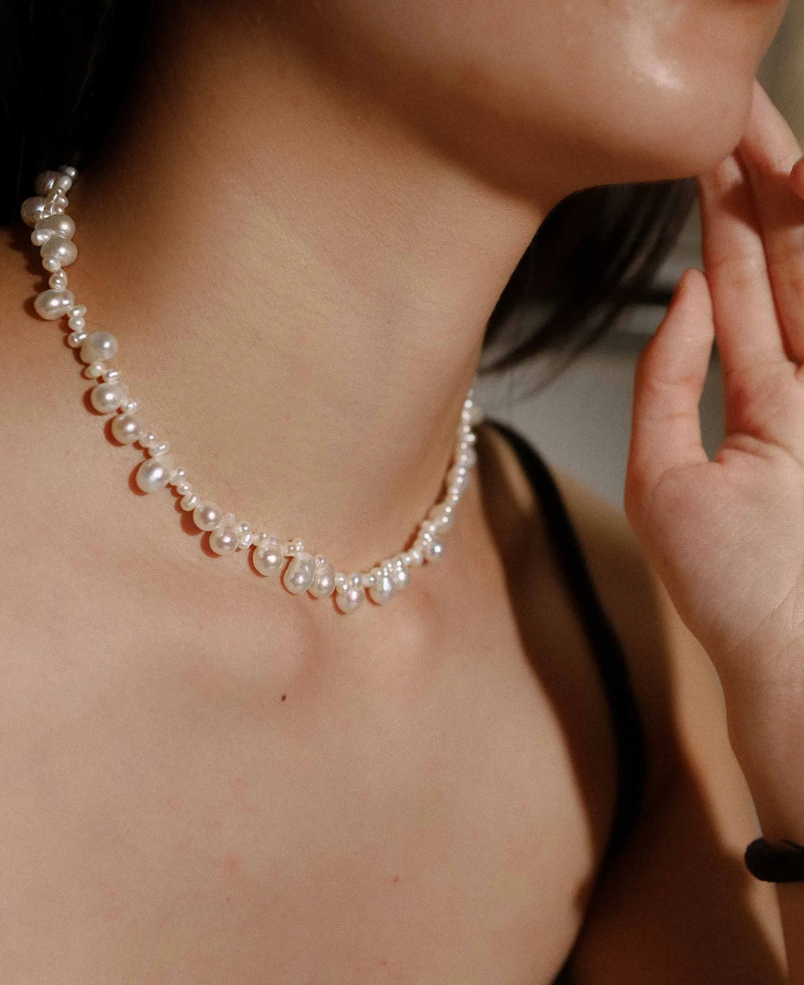 Isla Teardrop Baroque Pearl Choker Necklace