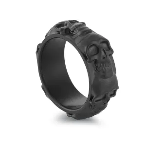 Italgem Stainless Steel Black Plated Skull Eternity Ring