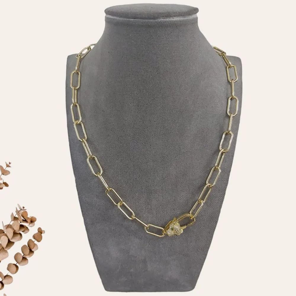 Jaguar Chain Link Necklace S-0