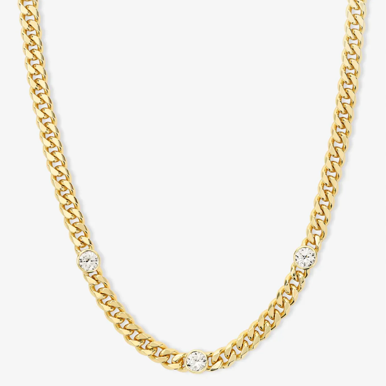 Julian Triple Diamond Cuban Chain Necklace 16"