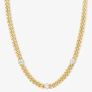 Julian Triple Diamond Cuban Chain Necklace 16"