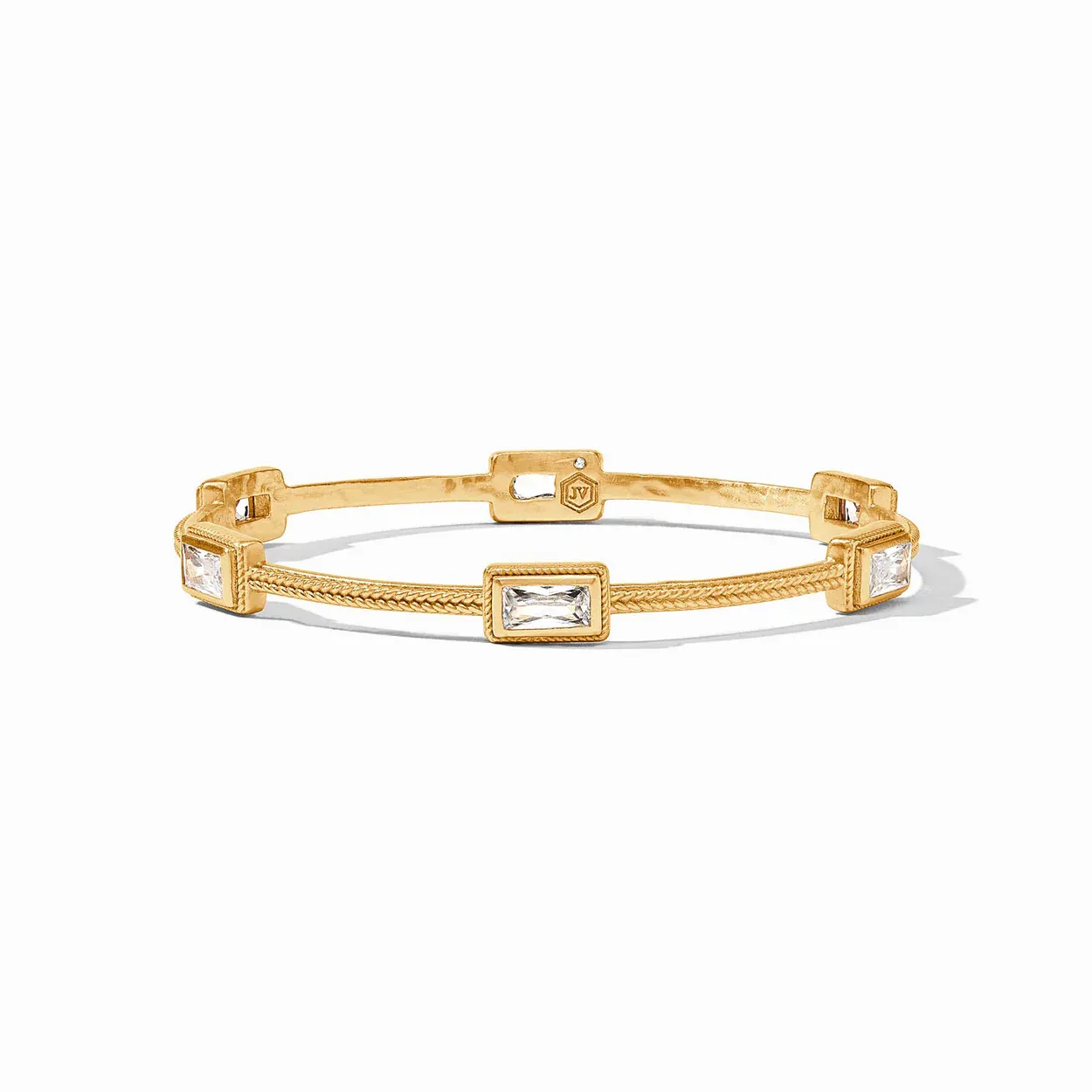 Julie Vos Baguette Bangle Gold Cubic Zirconia Small